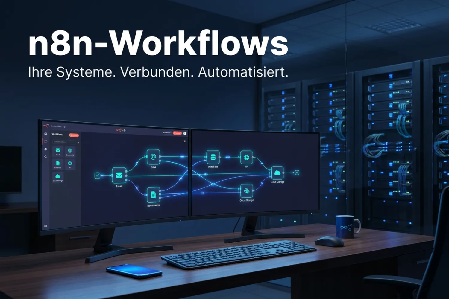 Automatisierter n8n-Workflow verbindet E-Mail, CRM und KI-Verarbeitung